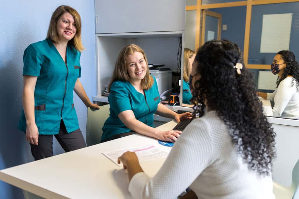 receptionist in a dental clinic